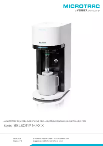 Scheda tecnica del prodotto BELSORP MAX X
