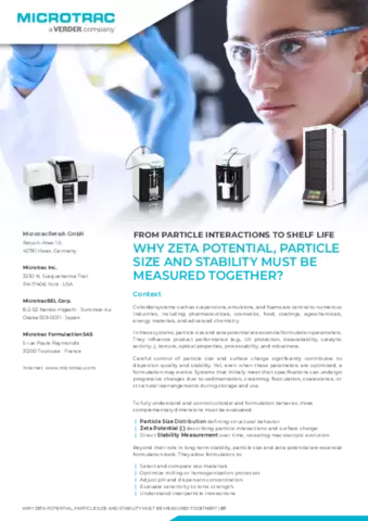 Whitepaper - Why zeta potential, particle size and stability must be measured together?