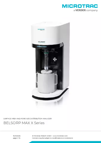 Product data sheet BELSORP MAX X