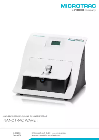 Scheda tecnica del prodotto Nanotrac Wave II