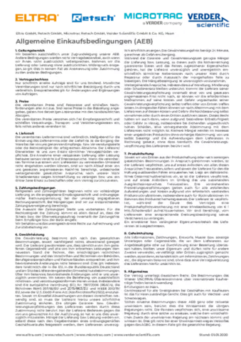 Microtrac Retsch GmbH - Einkaufsbedingungen