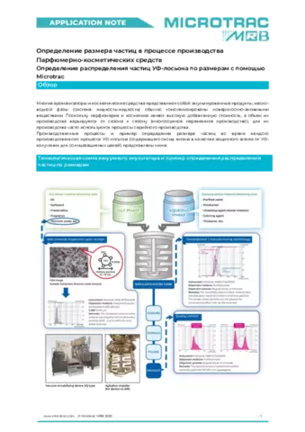 Particle Size Distribution Evaluation during Manufacturing Processes of Fragrances & Cosmetics