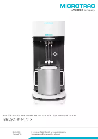 Scheda tecnica del prodotto Belsorp Mini X
