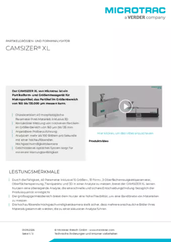 Produktdatenblatt Camsizer XL