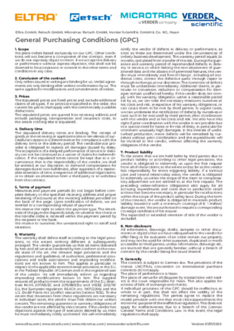 Microtrac Retsch GmbH - Conditions for Purchasing