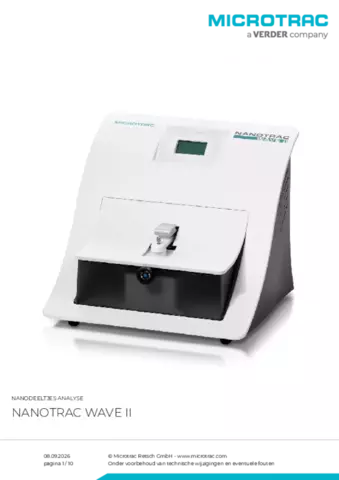 Productinformatieblad Nanotrac Wave II