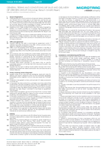 Microtrac Retsch GmbH - General Terms & Conditions