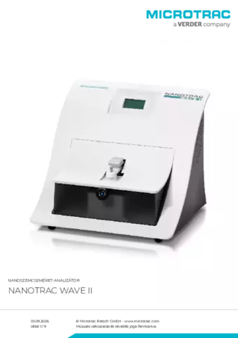 Termék adatlap Nanotrac Wave II