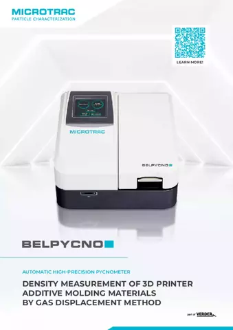 BELPYCNO - Density measurement of 3D printer additive molding materials by gas displacement method