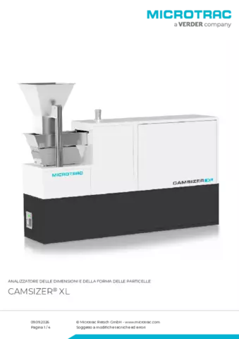 Scheda tecnica del prodotto Camsizer XL