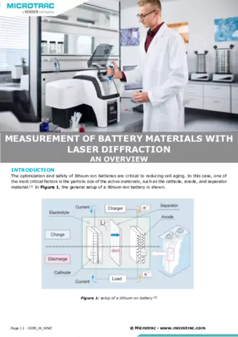 Measurement of Battery Materials with Laser Diffraction - an overview
