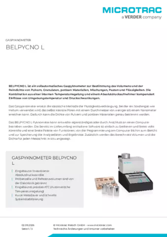 Produktdatenblatt BELPYCNO L