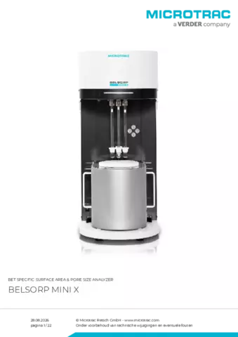 Productinformatieblad Belsorp Mini X