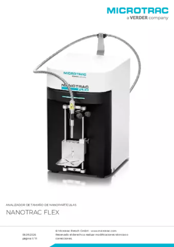 Hoja de datos del producto Nanotrac Flex