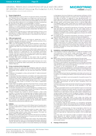 Microtrac Formulaction S.A.S. - General Terms & Conditions