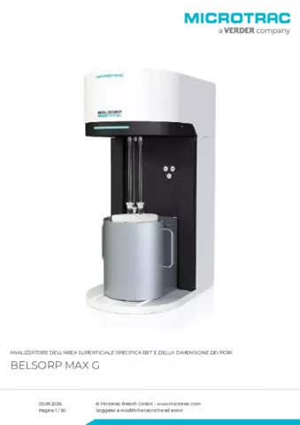 Scheda tecnica del prodotto BELSORP MAX G