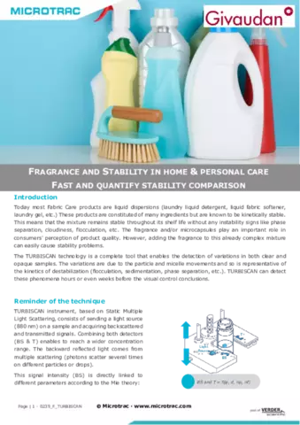 Fragrance impact on stability of HPC