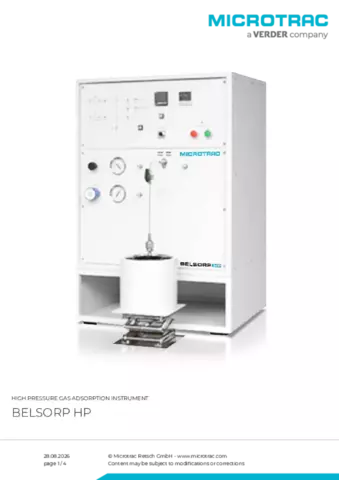 Product data sheet BELSORP HP