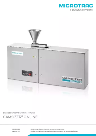 Productinformatieblad Camsizer Online