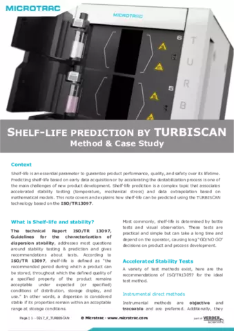How to predict Shelf-life with the Turbiscan