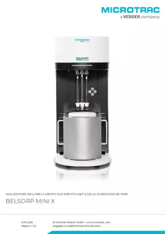 Scheda tecnica del prodotto Belsorp Mini X