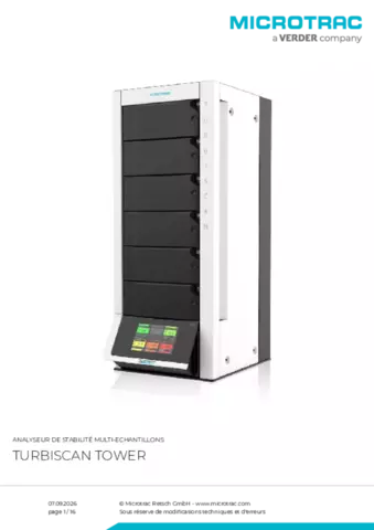 Fiche produit Turbiscan Tower