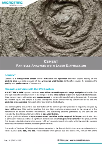 Cement - Particle Analysis with Laser Diffraction