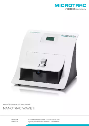 Produktový list Nanotrac Wave II