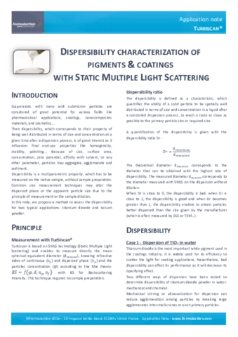 Dispersibility of pigments and coatings