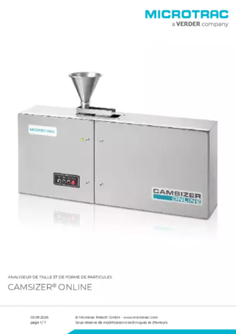Fiche produit Camsizer Online