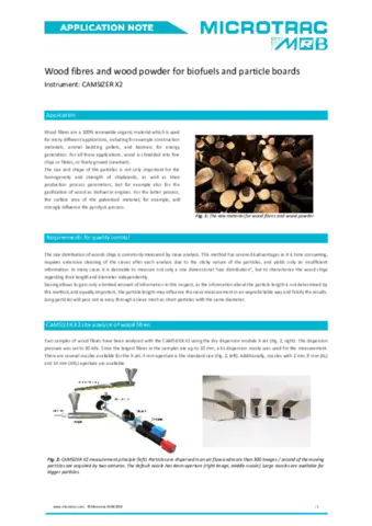 Wood Fibres and Wood Powder for Biofuels and Particle Boards