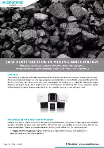Laser Diffraction in Mining and Geology