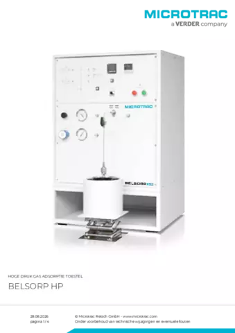 Productinformatieblad BELSORP HP